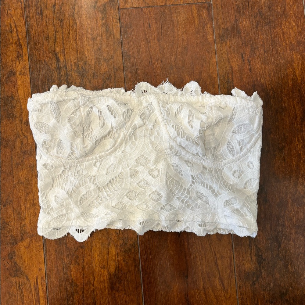 Free people white lace tube top